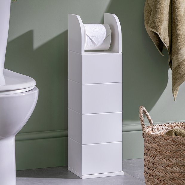 Habitat Tongue & Groove bathroom cupboard with toilet roll holder, UK version
