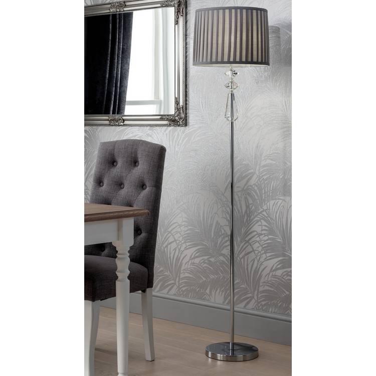 Argos Home Kilmore grey floor lamp with pleated shade, imported from the UK