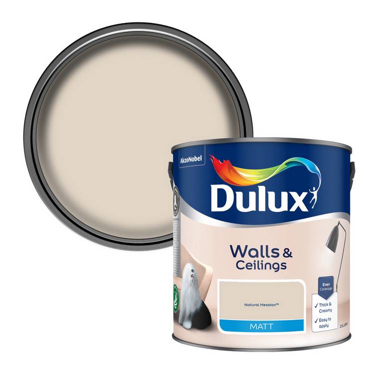 Dulux Natural Hessian matt paint 2.5L, UK version