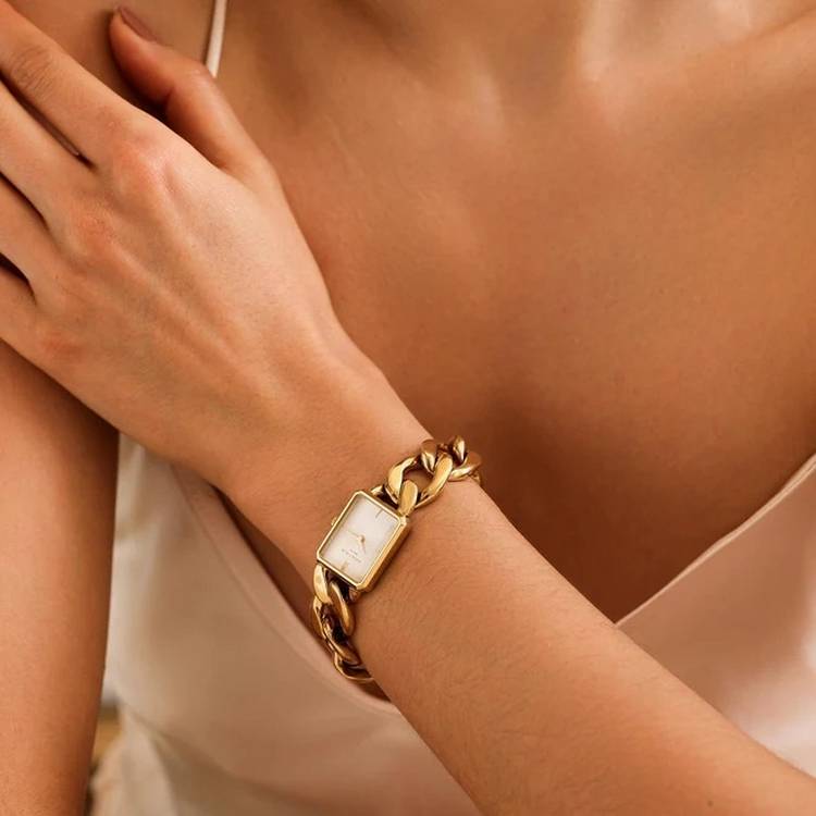 Rosefield Studio Octagon XS ladies watch with gold bracelet (British brand)