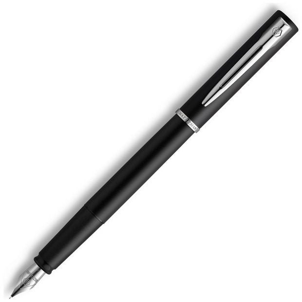Waterman Graduate black lacquer fountain pen fine nib, imported from the UK