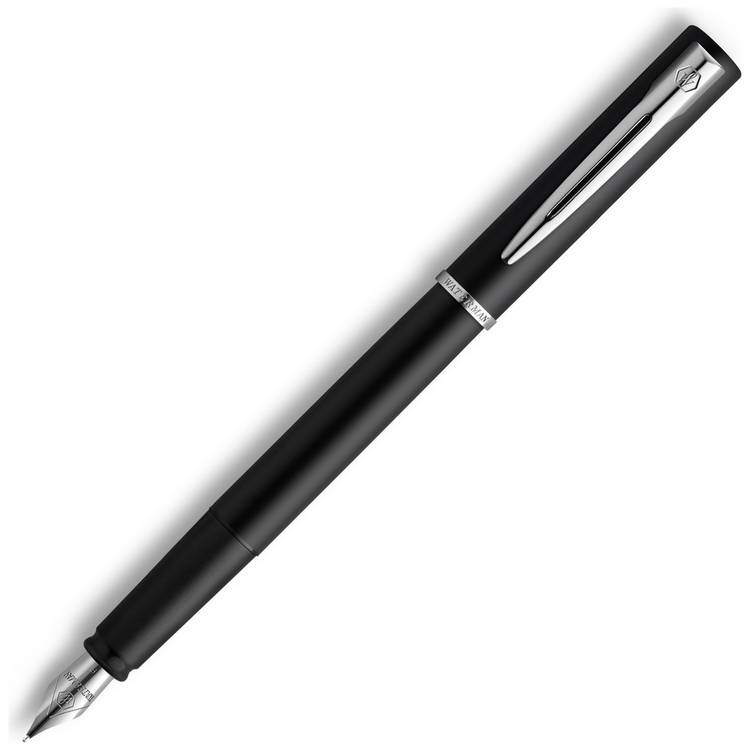 Waterman Graduate black lacquer fountain pen fine nib, imported from the UK