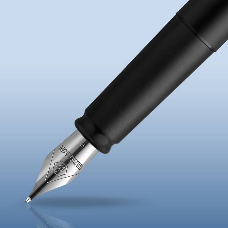 Waterman Graduate black lacquer fountain pen fine nib, imported from the UK