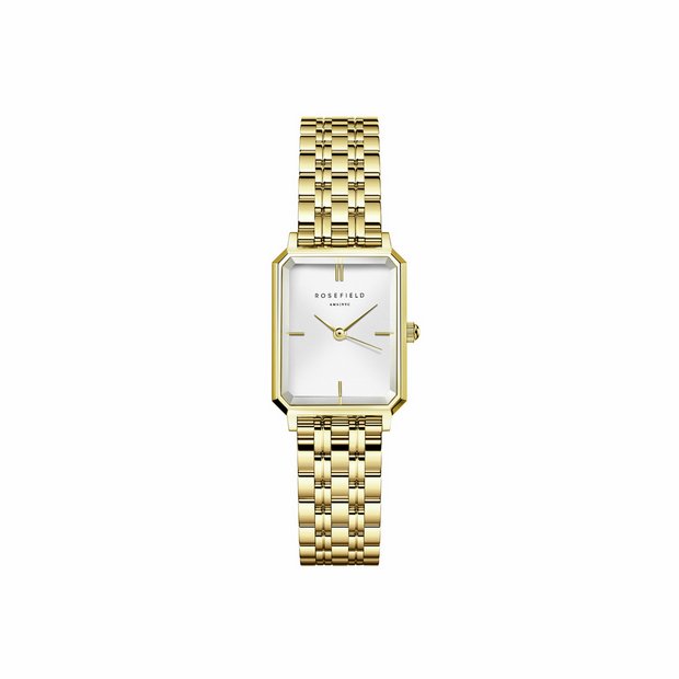 Rosefield Octagon XS ladies watch gold steel bracelet (British brand)