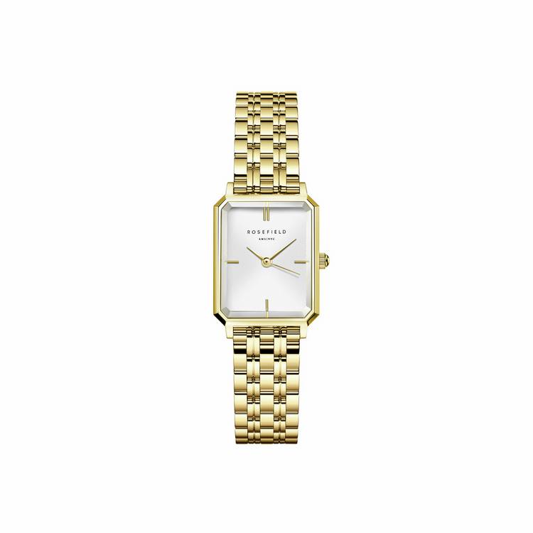Rosefield Octagon XS ladies watch gold steel bracelet (British brand)
