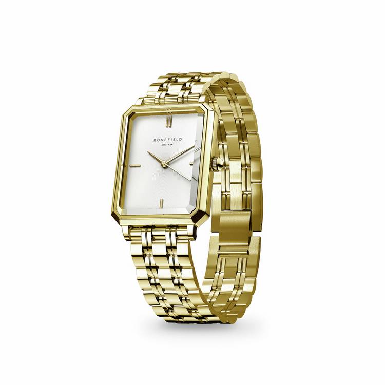 Rosefield Octagon XS ladies watch gold steel bracelet (British brand)
