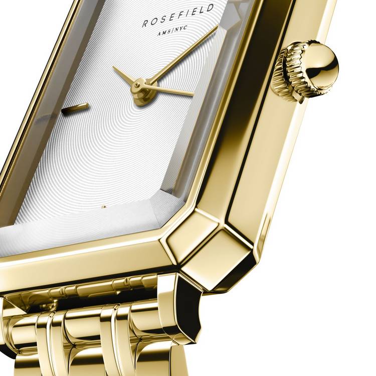 Rosefield Octagon XS ladies watch gold steel bracelet (British brand)