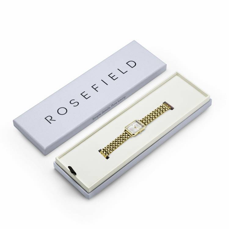 Rosefield Octagon XS ladies watch gold steel bracelet (British brand)