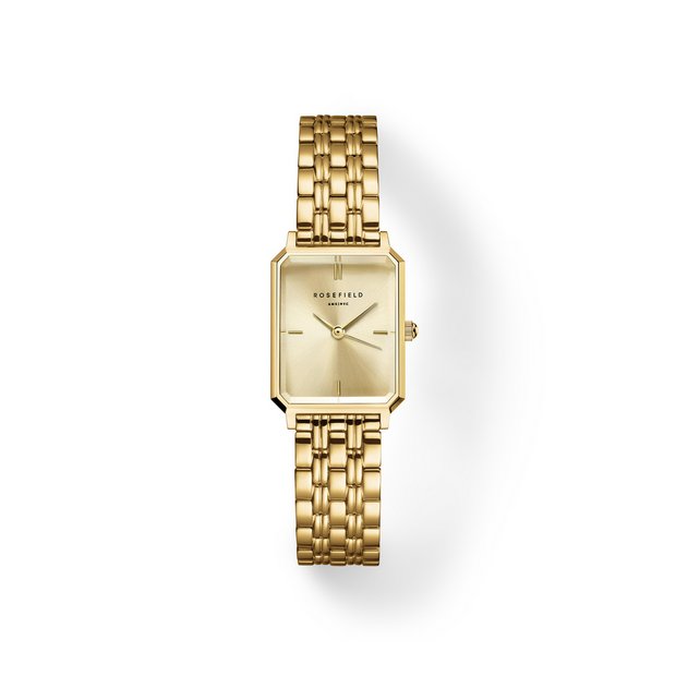 Rosefield Octagon XS ladies gold watch with champagne dial, imported from the UK
