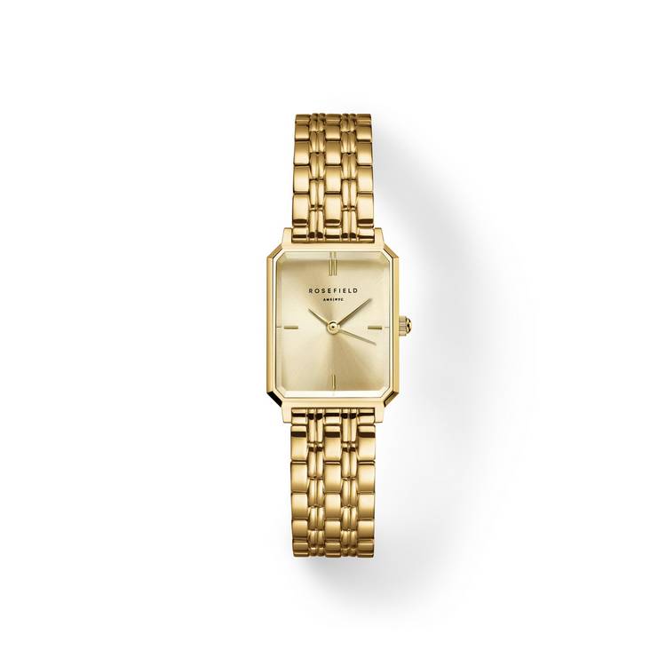 Rosefield Octagon XS ladies gold watch with champagne dial, imported from the UK