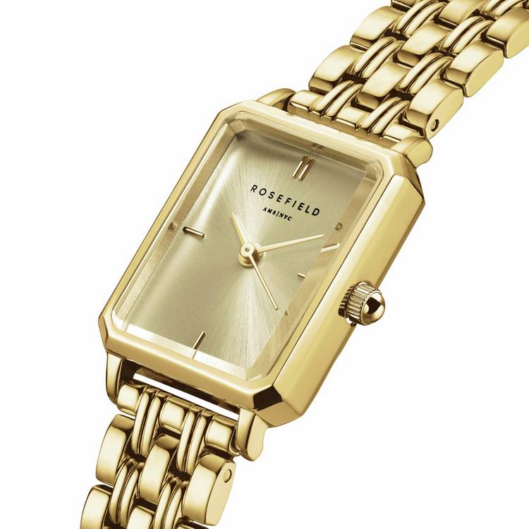 Rosefield Octagon XS ladies gold watch with champagne dial, imported from the UK