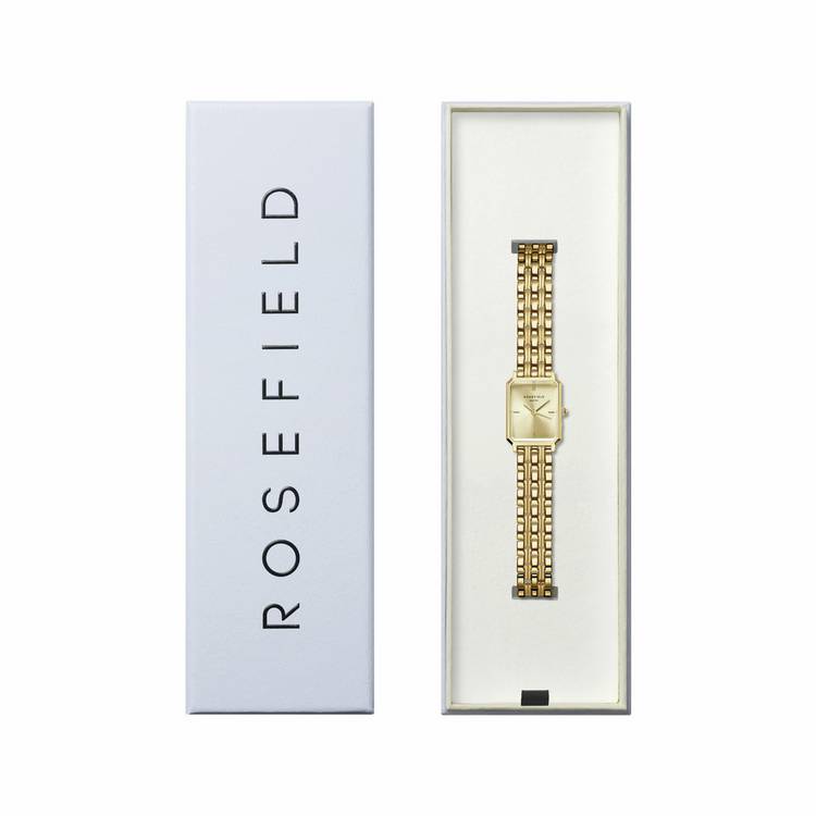 Rosefield Octagon XS ladies gold watch with champagne dial, imported from the UK