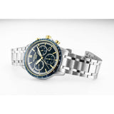 Roamer Mercury chronograph watch blue dial stainless steel bracelet - British product
