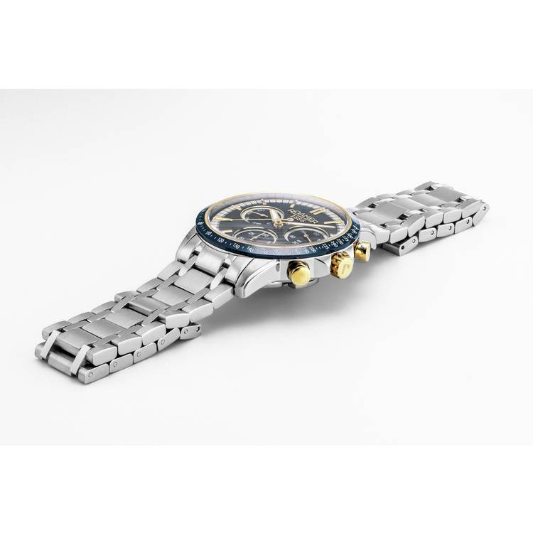 Roamer Mercury chronograph watch blue dial stainless steel bracelet - British product