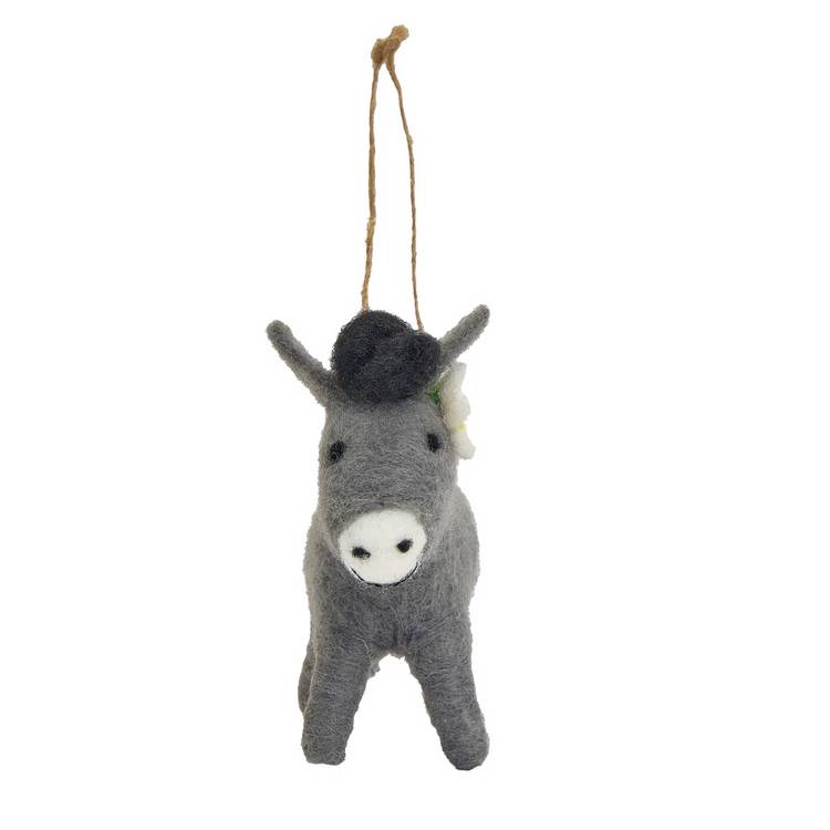 Argos Home handcrafted felt donkey ornament, imported from the UK