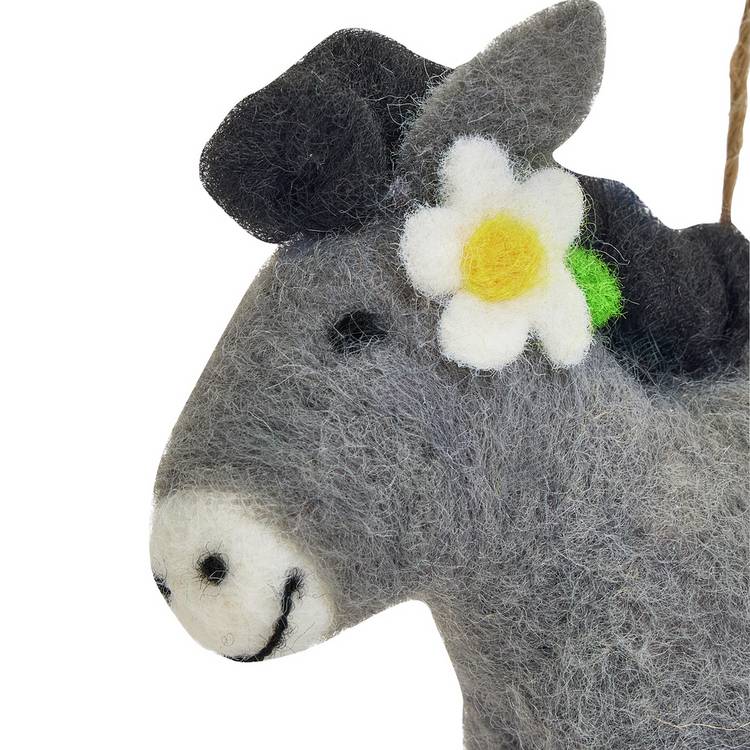 Argos Home handcrafted felt donkey ornament, imported from the UK