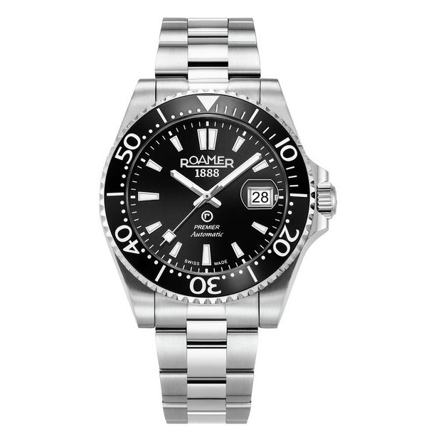 Roamer dive watch black dial steel bracelet 42mm, UK version