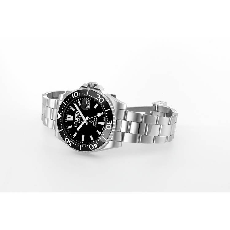 Roamer dive watch black dial steel bracelet 42mm, UK version