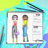 Fashion Angels streetwear design sketch portfolio, imported from the UK