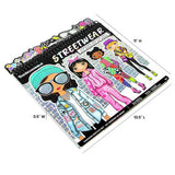 Fashion Angels streetwear design sketch portfolio, imported from the UK
