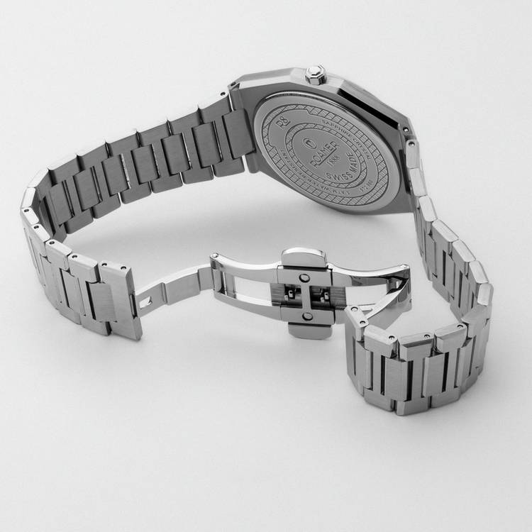 Roamer R8 blue dial steel bracelet watch 41mm, UK version