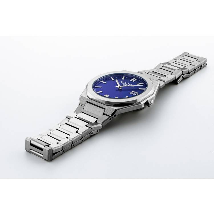 Roamer R8 blue dial steel bracelet watch 41mm, UK version