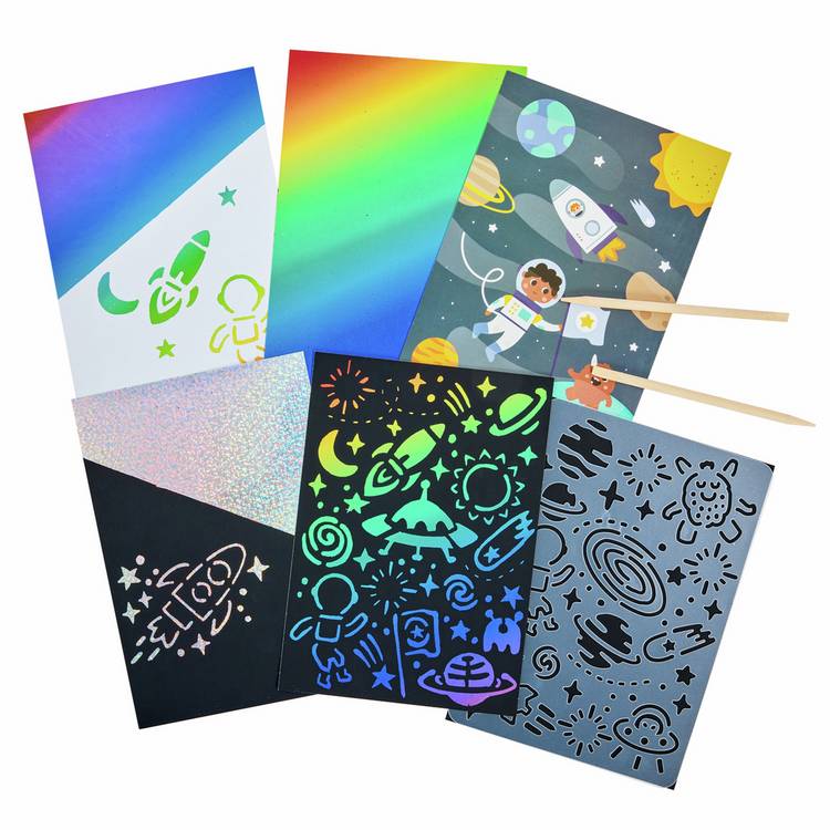 Chad Valley space scratch art set - British product