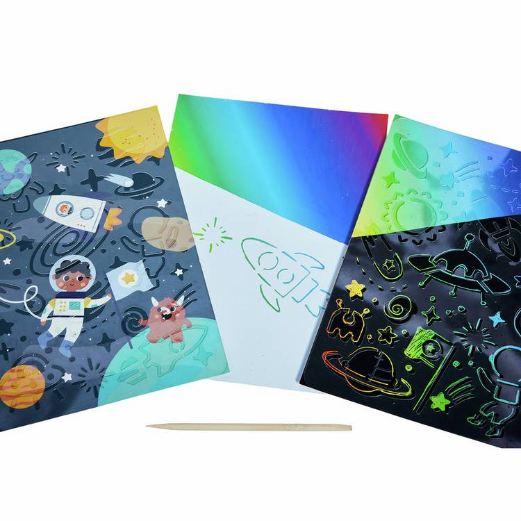 Chad Valley space scratch art set - British product