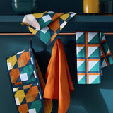 Argos Habitat Geo Cube Blue Textile Set (3 Tea Towels and 1 Oven Glove)- Buy online at McGrocer
