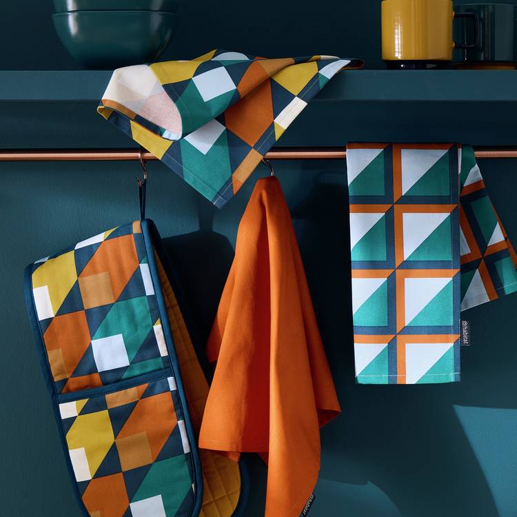 Habitat Geo Cube textile set blue, imported from the UK