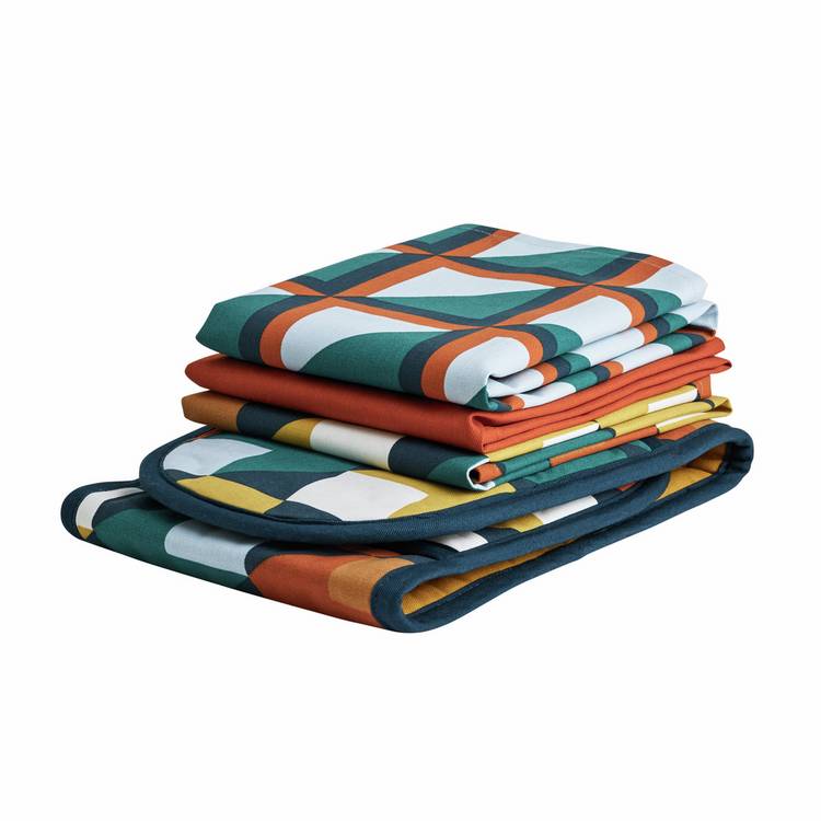 Habitat Geo Cube textile set blue, imported from the UK