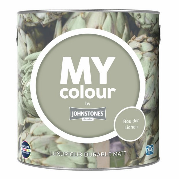 Johnstone's durable matt paint Boulder Lichen 2.5L, UK version