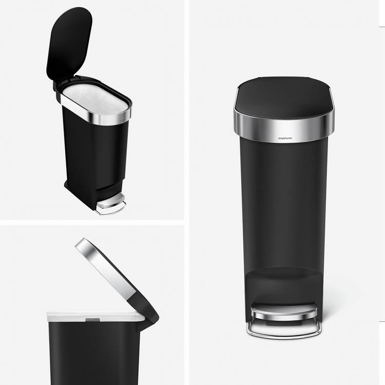 Simplehuman pedal bin black 40L (British brand)