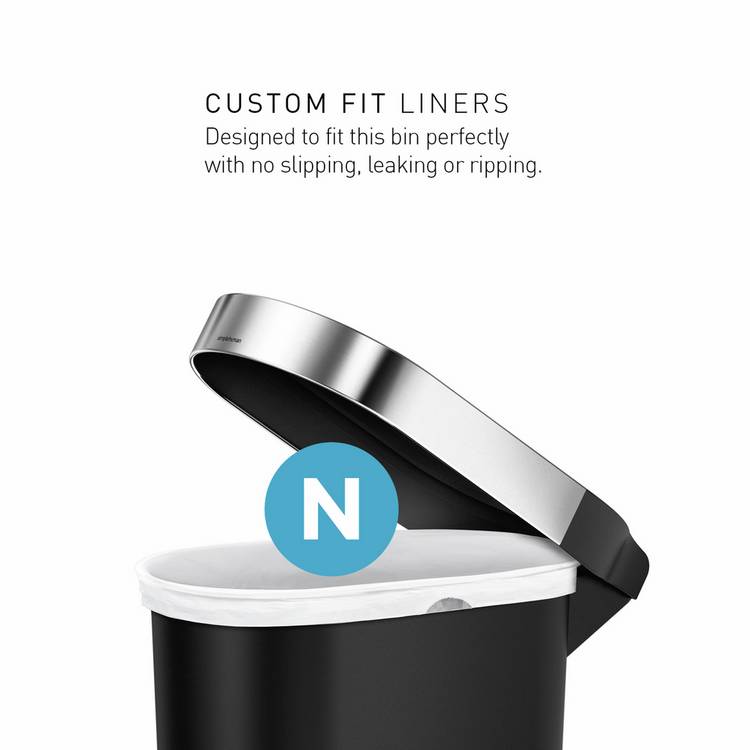 Simplehuman pedal bin black 40L (British brand)