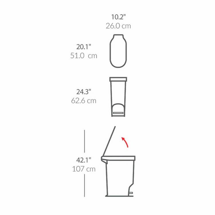 Simplehuman pedal bin black 40L (British brand)
