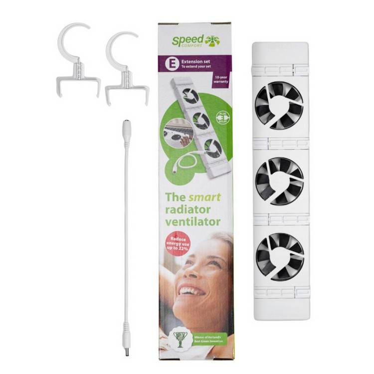 SpeedComfort cast iron radiator fan extension set white, UK version