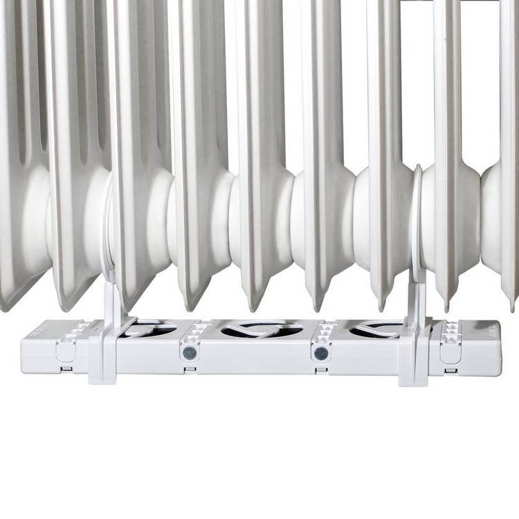 SpeedComfort cast iron radiator fan extension set white, UK version