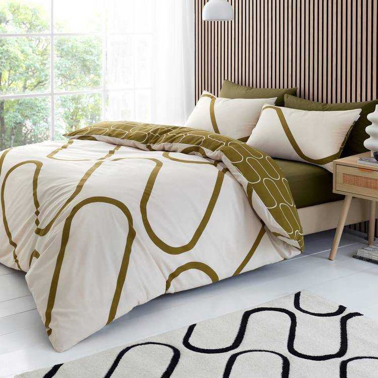 Catherine Lansfield linear curve bedding set single (British brand)