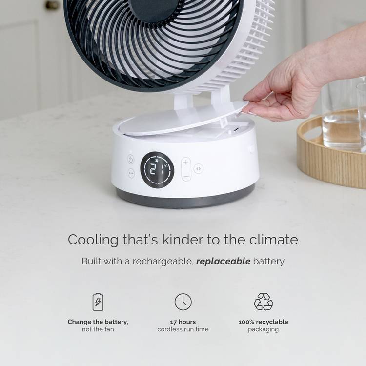 Meaco Sefte rechargeable desk fan 8 inch (British brand)