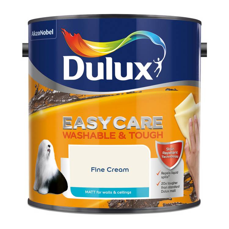 Dulux Easycare W&T Matt Paint Fine Cream 2.5L (British brand)