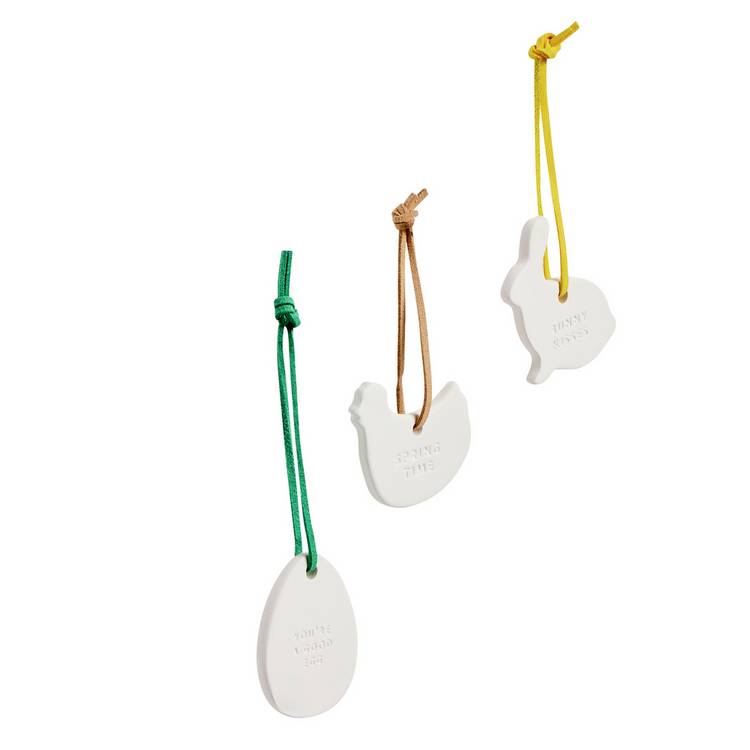 Argos Home 3 mini hanging ceramic keepsakes 5.5cm, UK version