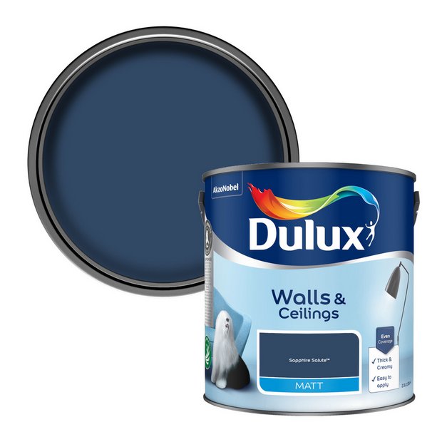 Dulux matt paint Sapphire Salute 2.5L - British product