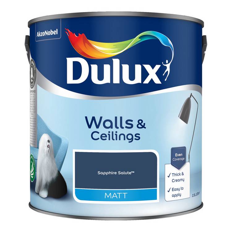 Dulux matt paint Sapphire Salute 2.5L - British product