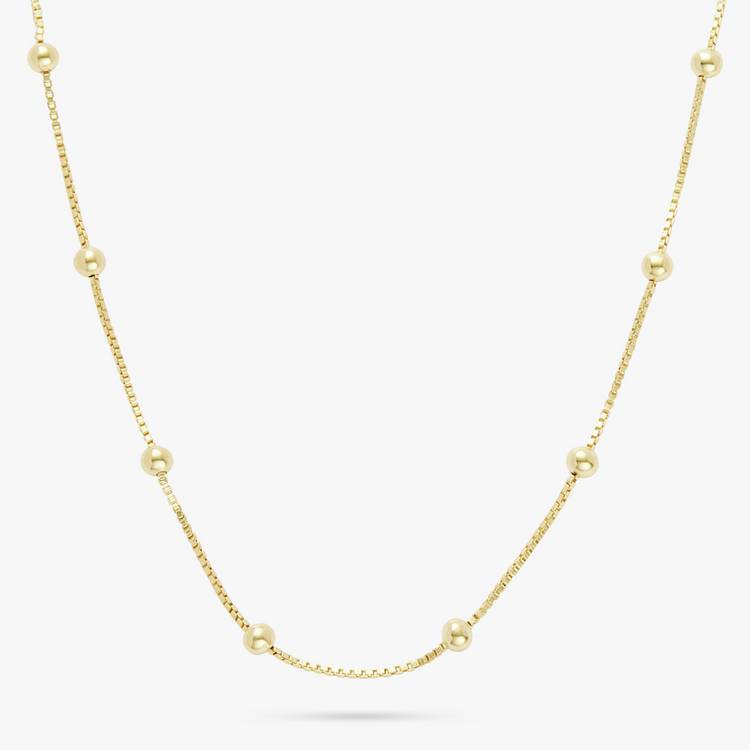 Revere gold plated beaded box chain 18in - British product