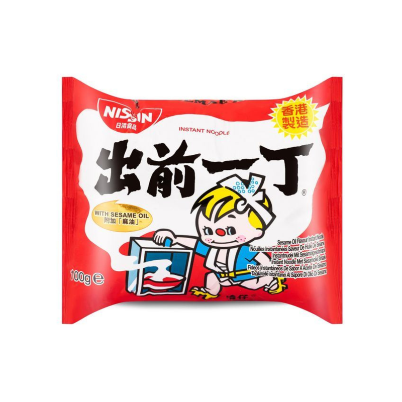 Nissin sesame oil flavour instant noodles, UK version