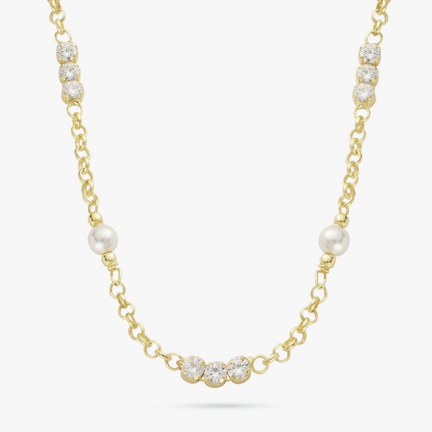 Revere pearl and crystal necklace 46cm (British brand)