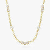 Argos Revere 9ct Gold Plated Silver Pearl and Crystal Necklace 46cm- Buy online at McGrocer