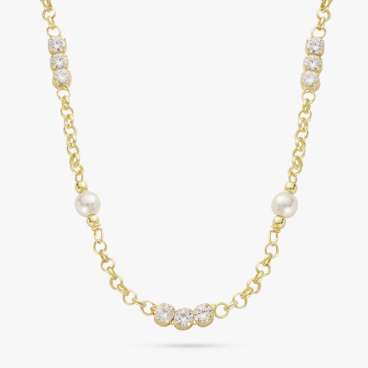 Revere pearl and crystal necklace 46cm (British brand)