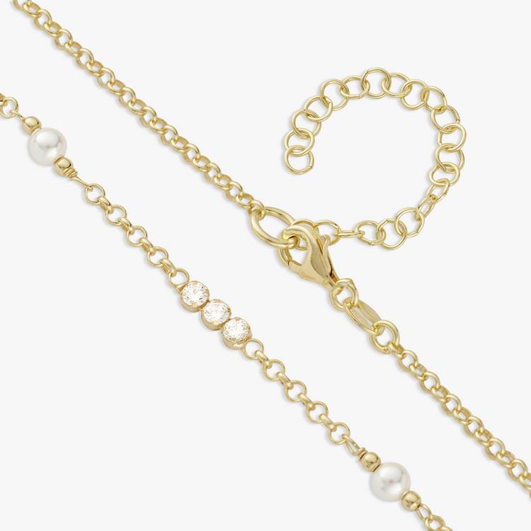 Revere pearl and crystal necklace 46cm (British brand)