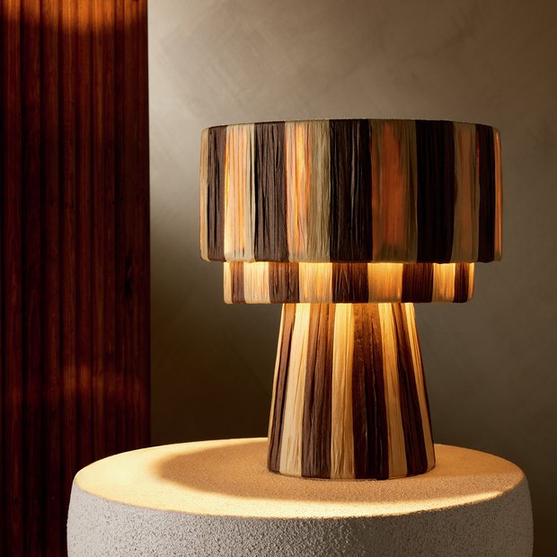 Argos Home Salto Rafia 3-tier table lamp - British product